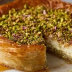 Honey Pistachio Baklava Cheesecake