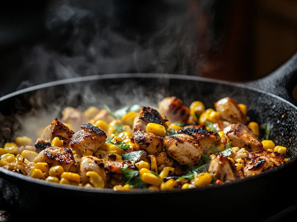 street corn chicken rice bowl