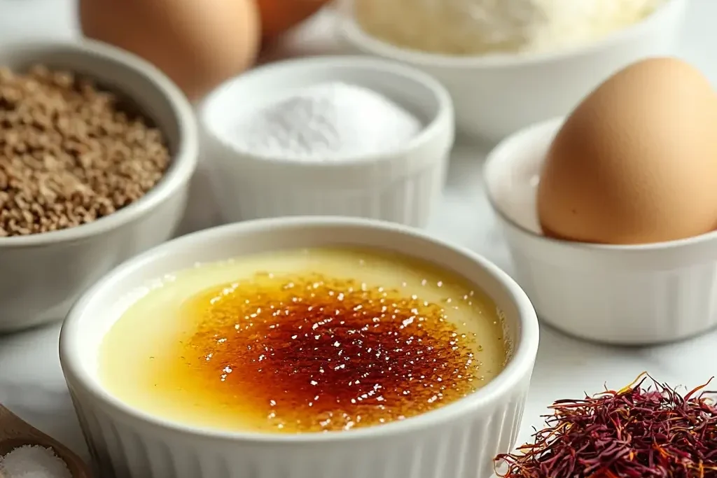 Ingredients for making crab creme brulee